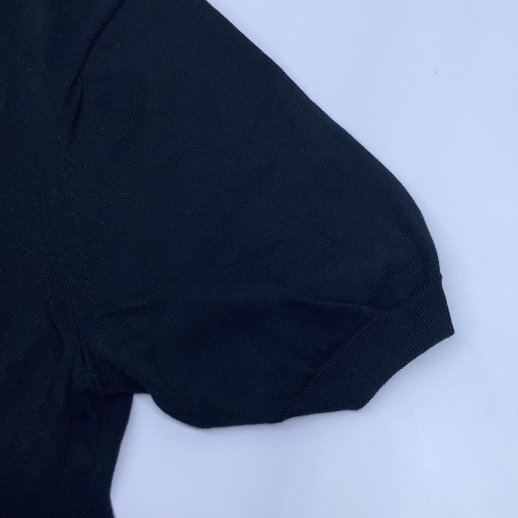 TOMORROWLAND 61-02-12-02002 Black Silk Cotton Knit Polo Shirt SESIA tops M blackUsed