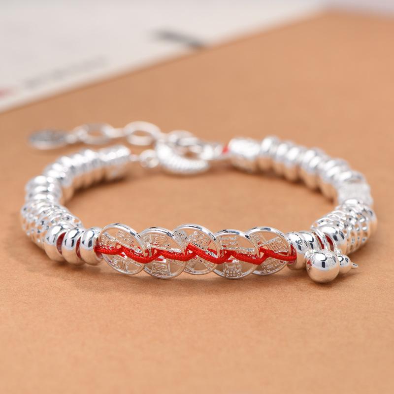 

2025 Five Emperors Sterling Silver Bracelet - New Chinese Style, Versatile Gift for Girlfriend