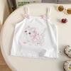 Girls Summer Princess Splice Lace Camisole Cartoon Embroidery Sleeveless Vest Top
