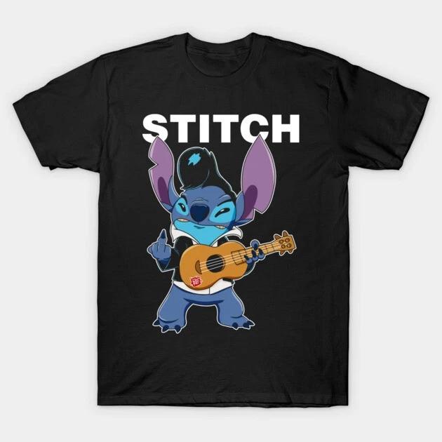 Stitch Guitar Rock Star Black TShirt S