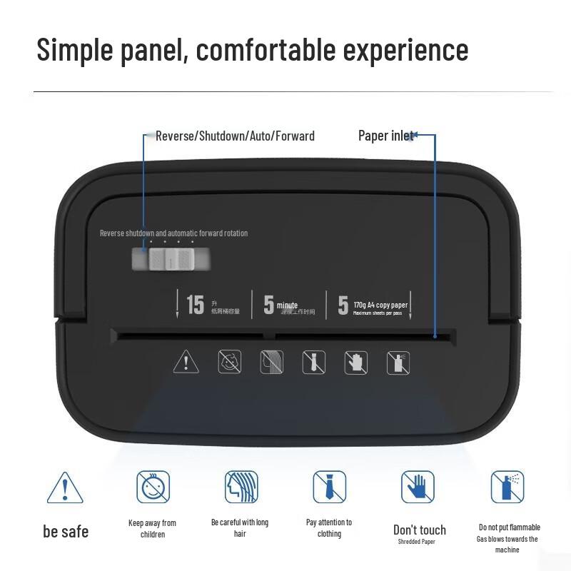 Deli P-4 Cross-Cut Mini Paper Shredder CN Plug (adapter Included)