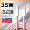 Xiaomi PD 35 Braided Wire Fast Charge Cable For iPhone 11 12 13 Mini 14 Pro X XR XS Max 7 8 Plus Rapid Charging USB-C Data Cable 1m 2m