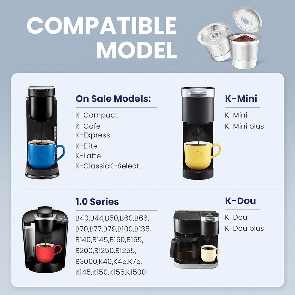 Reusable Ninja Stainless Steel K-Cup Coffee Capsule Compatible with Kuerig 1.0 Coffee Maker Filter