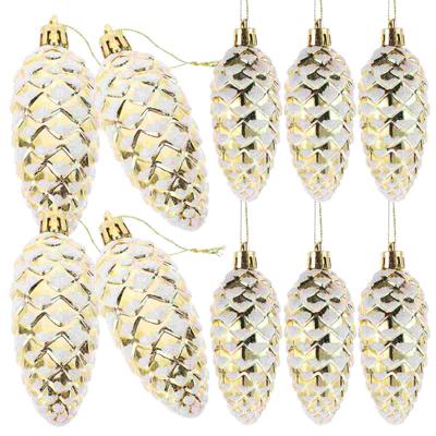 10 Buc Accesorii Decorațiune de Crăciun Plastic Vopsit Conuri de Pin Bile Copac Copaci Ornamente de Crăciun