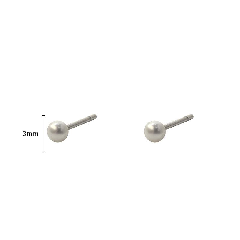 Spot Atmospheric Fashion 316L Sweet Retro Pearl Simple Versatile Ball Stud Earrings Titanium Steel Earrings
