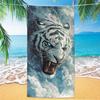 Tiger Strandtuch Mikrofaser Digitaldruck Badetuch Kräftiges Tigerdesign Sonnenschutzschal Extra Großes Handtuch für C