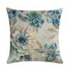 Vintage Pillowcase Printed Flower Linen Square Soft Pillow Case Sofa Seat Living Room Home Decor Cushion Cover 45*45Cm