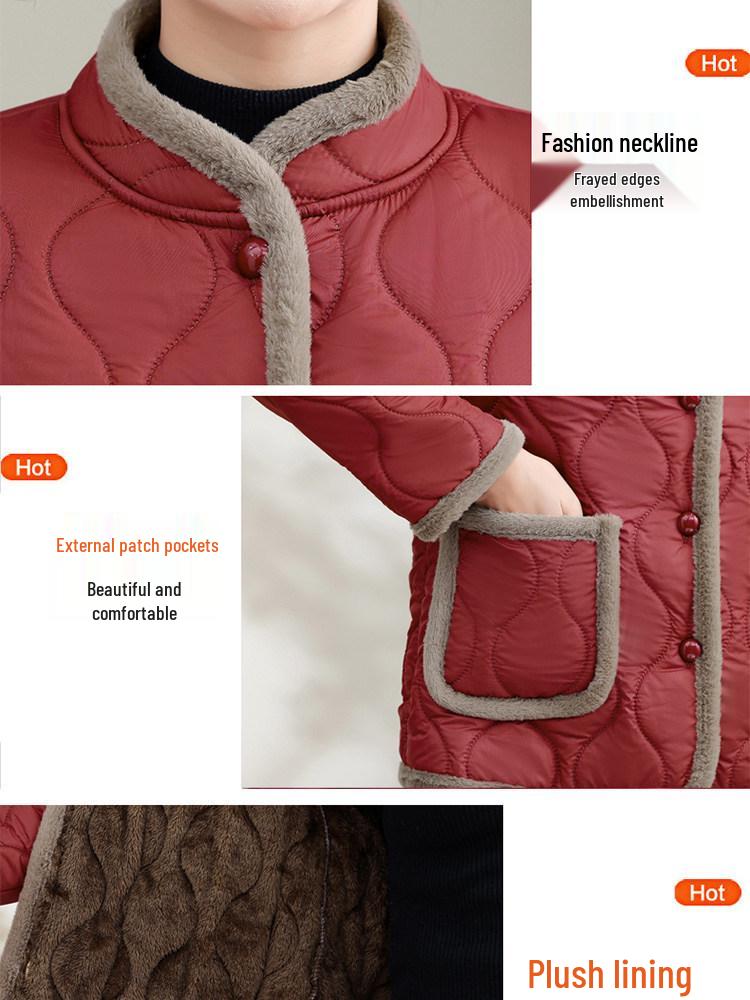 2025 Women's Winter Cotton Jacket: Stylish & Lightweight Outerwear for Middle-Aged and Elderly Mothers