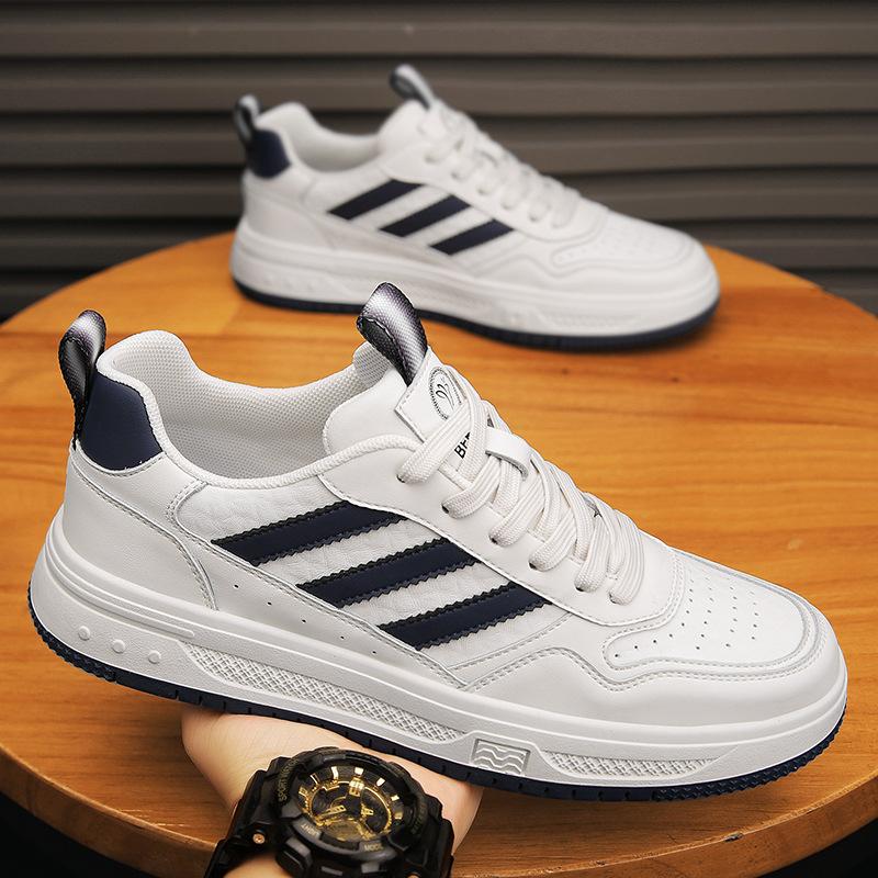 Sports versatile board shoes leather fashion men's shoes spring and summer platform casual wheat trendy shoes