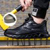 Fashion Rotated Button Men Safety Shoes Steel Toe Sneakers Puncture Proof Anti-smash Work Safety Boots Man Lightweight Sport Work Shoes