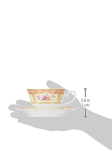 NARUMI Floral Boutique Assorted Cup and Saucer Set, 210cc, Set of 5, Microwave Safe, 41721-33459