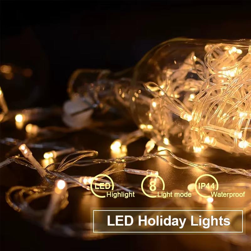 EU Plug 10M Outdoor LED Fairy String Lights Garland Decoration for Christmas New Year Wedding Party Holiday Home Garden Decor