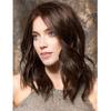 Perucă de damă nouă, neagră, maro, de lungime medie, creță, falsă