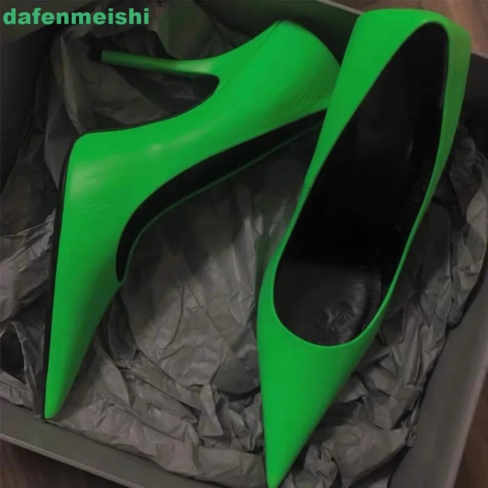 Fashion Green/white Pointed Toe Women Pumps Slip On Shallow Thin High Heel 6Cm/8Cm Sexy Fashion Pumps 2025 New Green Sexy Women's Shoes