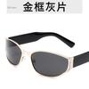 Vintage Oval Punk Sunglasses Female Luxury Design Curved Frames Sun Spectacles Male Fashion Eye Spectacles Shades Goggles UV 400 Protection