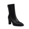34-48 Skinny Boots Autumn and Winter Short Boots Elastic Legs Long Temperament Pointed French Heightening Thick Heel Elegant