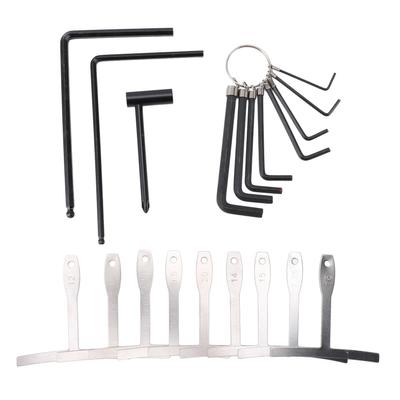 20 Stück Gitarren-Einstellschlüssel-Set Stahlkugelende Halsstabschlüssel Radiuslehre Gitarrenreparaturwerkzeuge