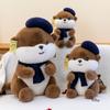 Super Cute Beaver Plush Toy for Friends Birthday Gift Top Hat Scarf Rag Doll Office Ornament Souvenir