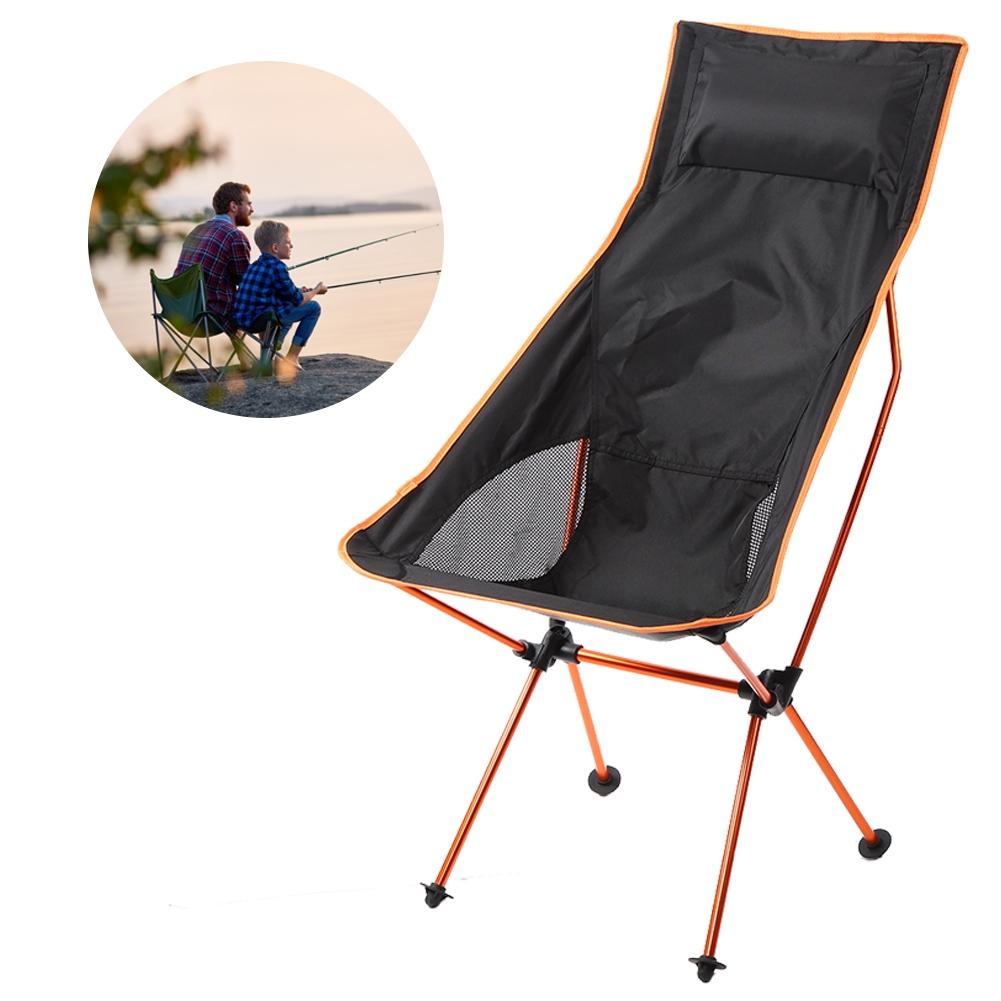 Chaise Pliable Alliage d'Aluminium 7075 Siège Lune avec Oreiller pour Plage Randonnée Pêche Pique-nique Extérieur