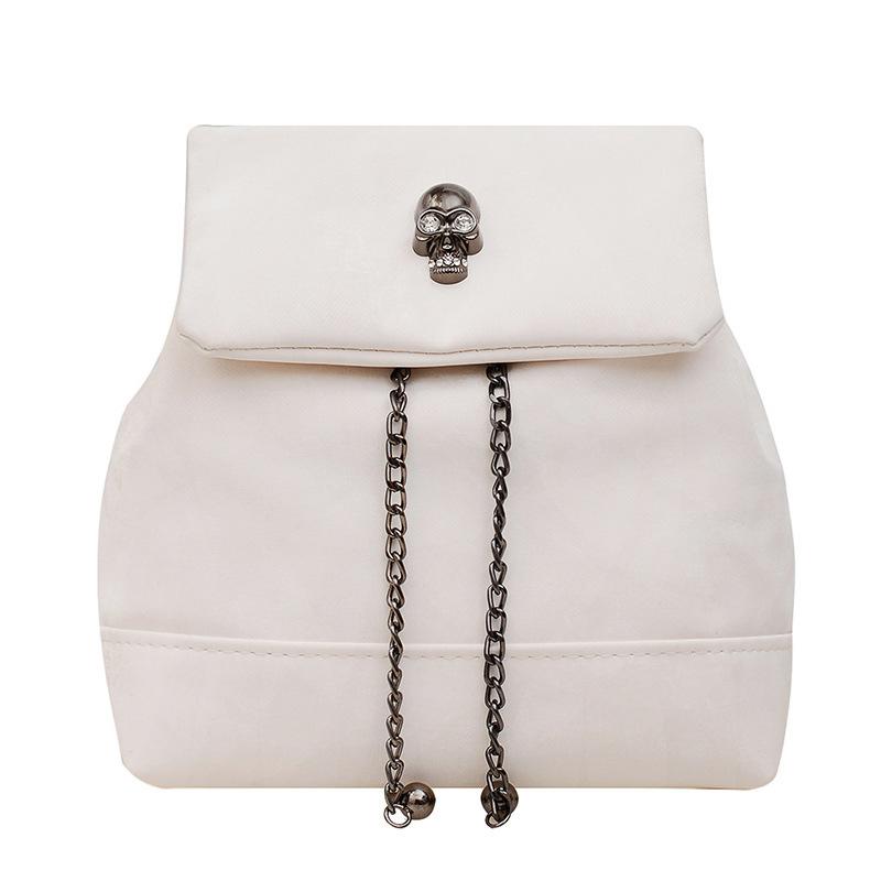Schoolbag Autumn New Pump with Bucket High Value Casual Backpack Personalized Skull Chain Backpack Trend Small Bag