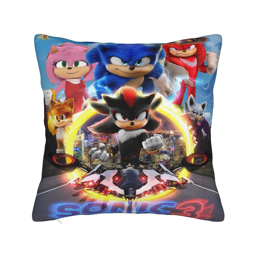 Decorative Pillow Covers Cartoon S-Sonic Merch Home  Pillow Case Cover Zippered Multiple Sizes
