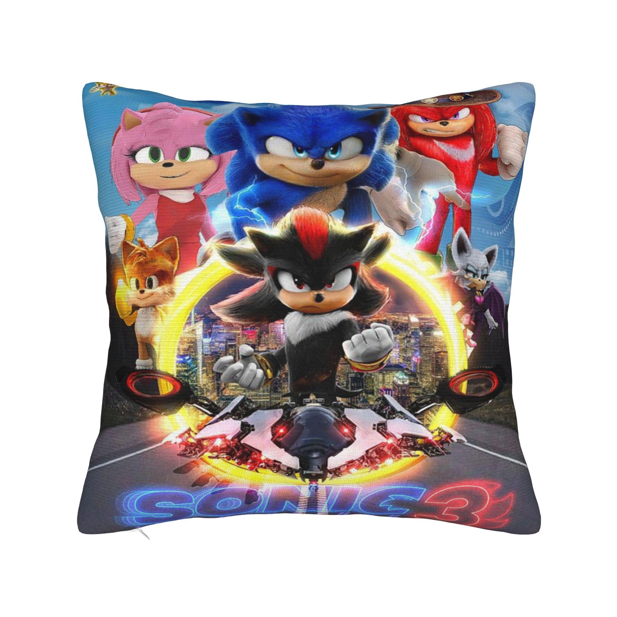 

Decorative Pillowcases Cartoon S-Sonic Merch Home Pillow Case Cover Square Style Multiple Sizes 12x12Inch