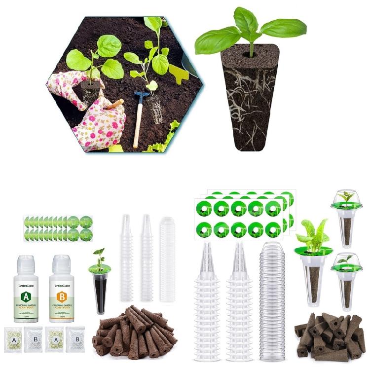 166pcs  Pods Kits Indoor Hydroponics Growing System with Labels Grow Basket