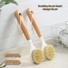 Wooden Long Handle Dish Brush - Multifunctional Non-Stick Oil Cleaning Brush