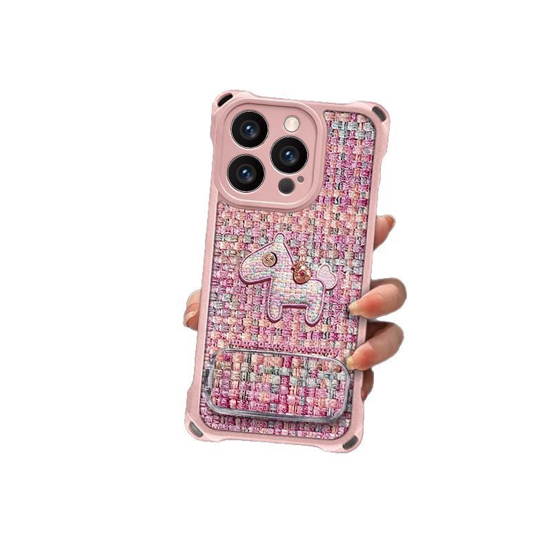 Pony is suitable for Apple 16pro mobile phone case 17 bracket 15/14pro cute 13 anti-drop 12 all-inclusive new women