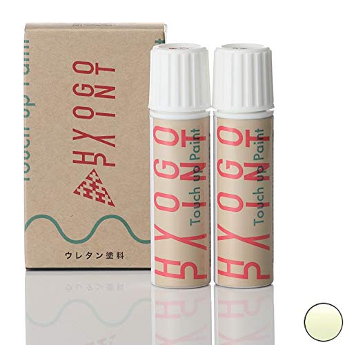 HYOGO PAINT Touch-Up Paint for Nissan Note Aura Pure White Pearl (Color Code QAC) 20ml Topcoat and Basecoat Set - Paint for Repair