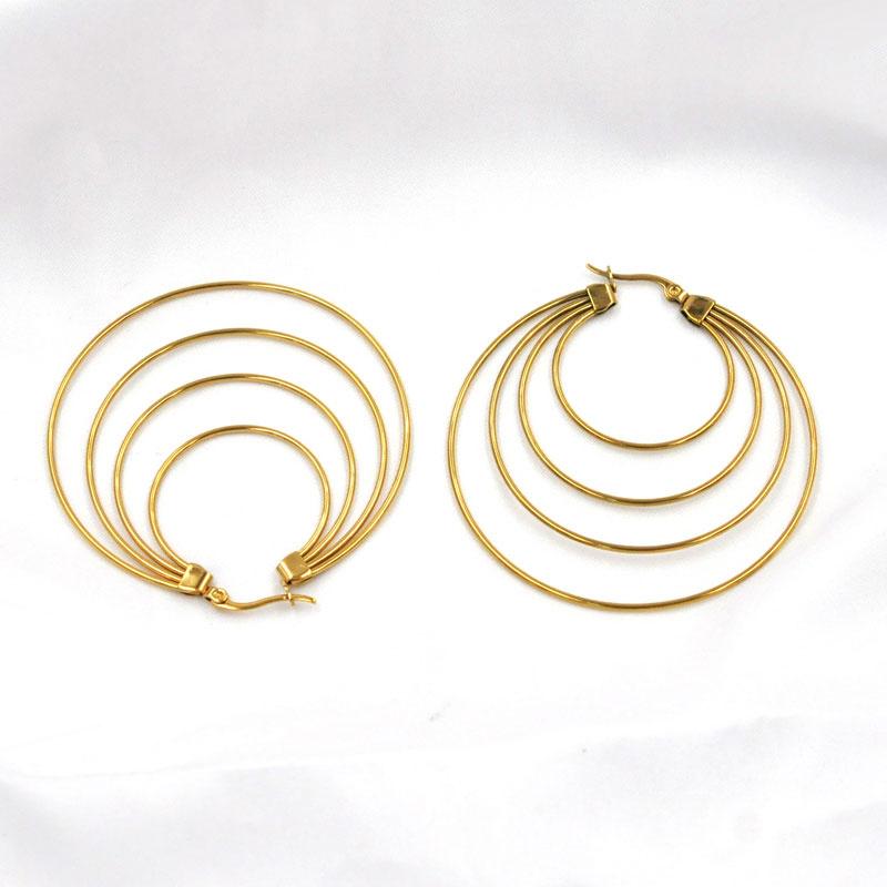 FYSARA Top Selling Geometric Irregular Big Hoop Earrings Stainless Steel Earrings For Women Daily Minimalist Statement Zircon