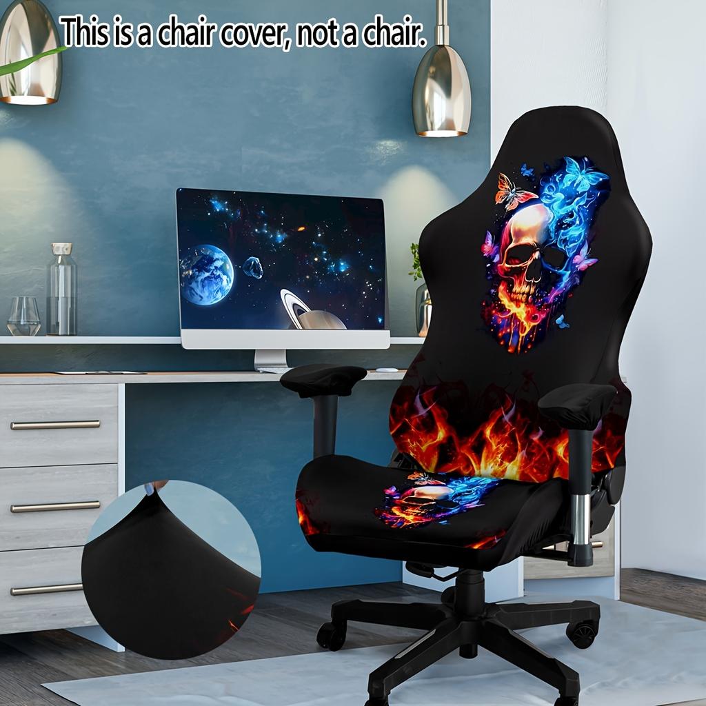 4pcs Set High Elasticity Office and Gaming Chair Cover Set Technology Planet Code Chair Cover Home Office Decoration Washable