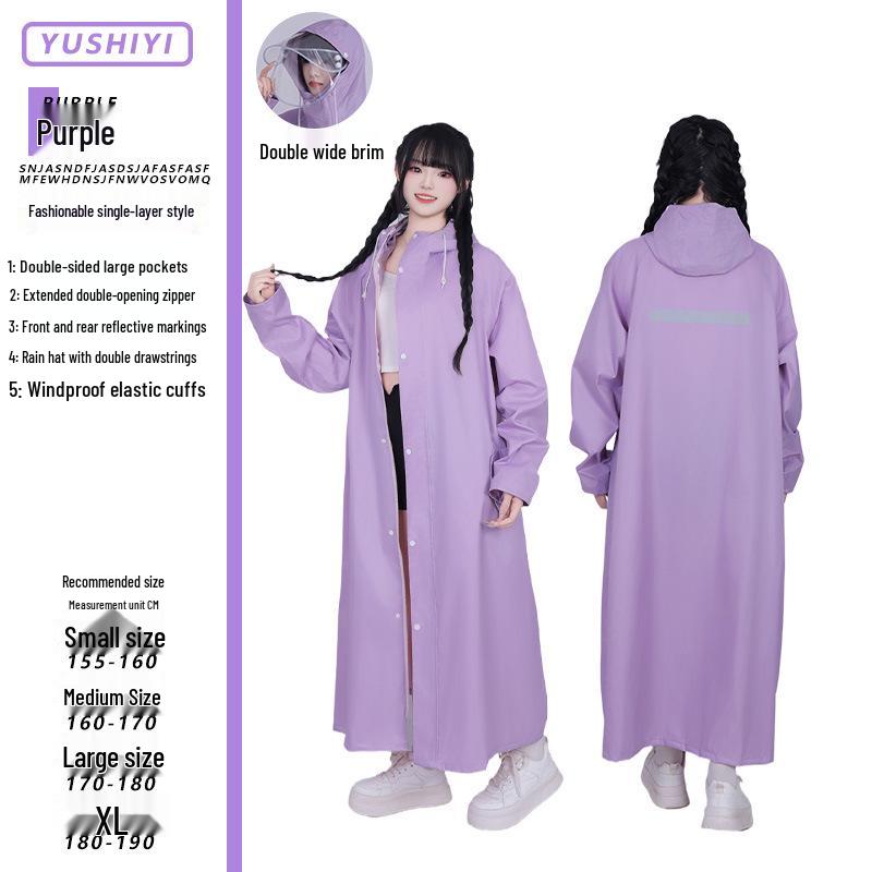 Men's Thickened Long Rainproof Poncho for Heavy Rain - Full-Body One-Piece Outerwear