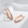 Trendy  Rose Gold Hoop English Earrings For Women Luxury Full Natural Zircon Accessories Vintage Bride Wedding Jewelry