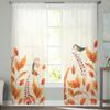 Thanksgiving Fall Plants Robin Sheer Curtains Transparent Voile Tulle for Living Room Bedroom Holiday Window Decoration