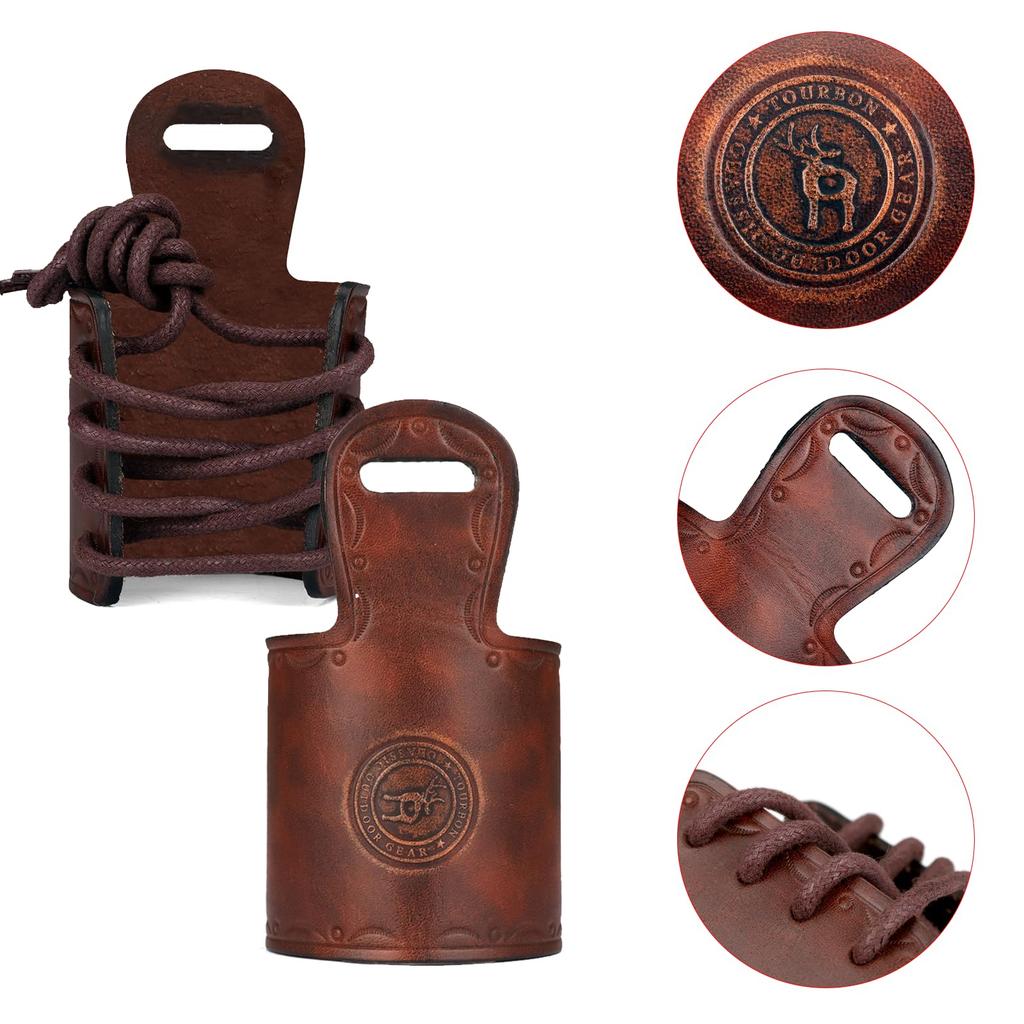 TOURBON Adjustable Leather Gun Sling Loop Holster Barrel Sling No Drilling Required Adapter,