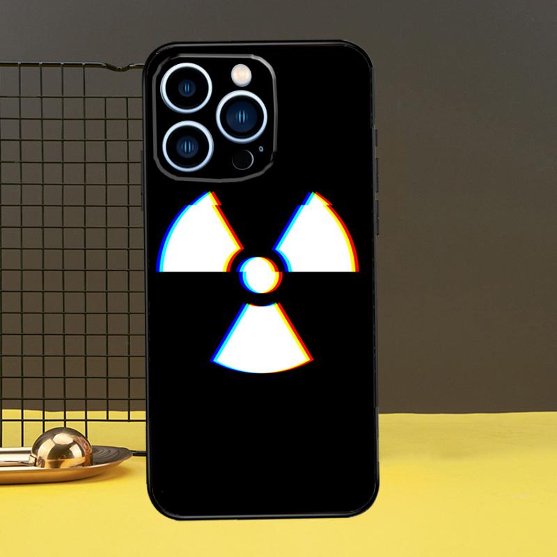 Nuclear Radiation Warning Sign Case For iPhone 16 15 14 13 12 11 Pro Max X XR XS 7 8 Plus 12 13 Mini Bumper Cover