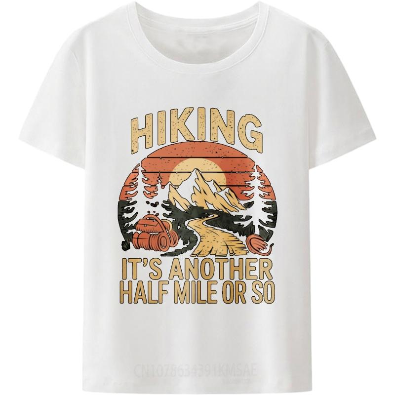 Printed For Men Crew Neck T Shirt Brand Hiking Mountain Sunset Trail Backpack Nature Adventure Hike Hiphop Boys Tee Shirt