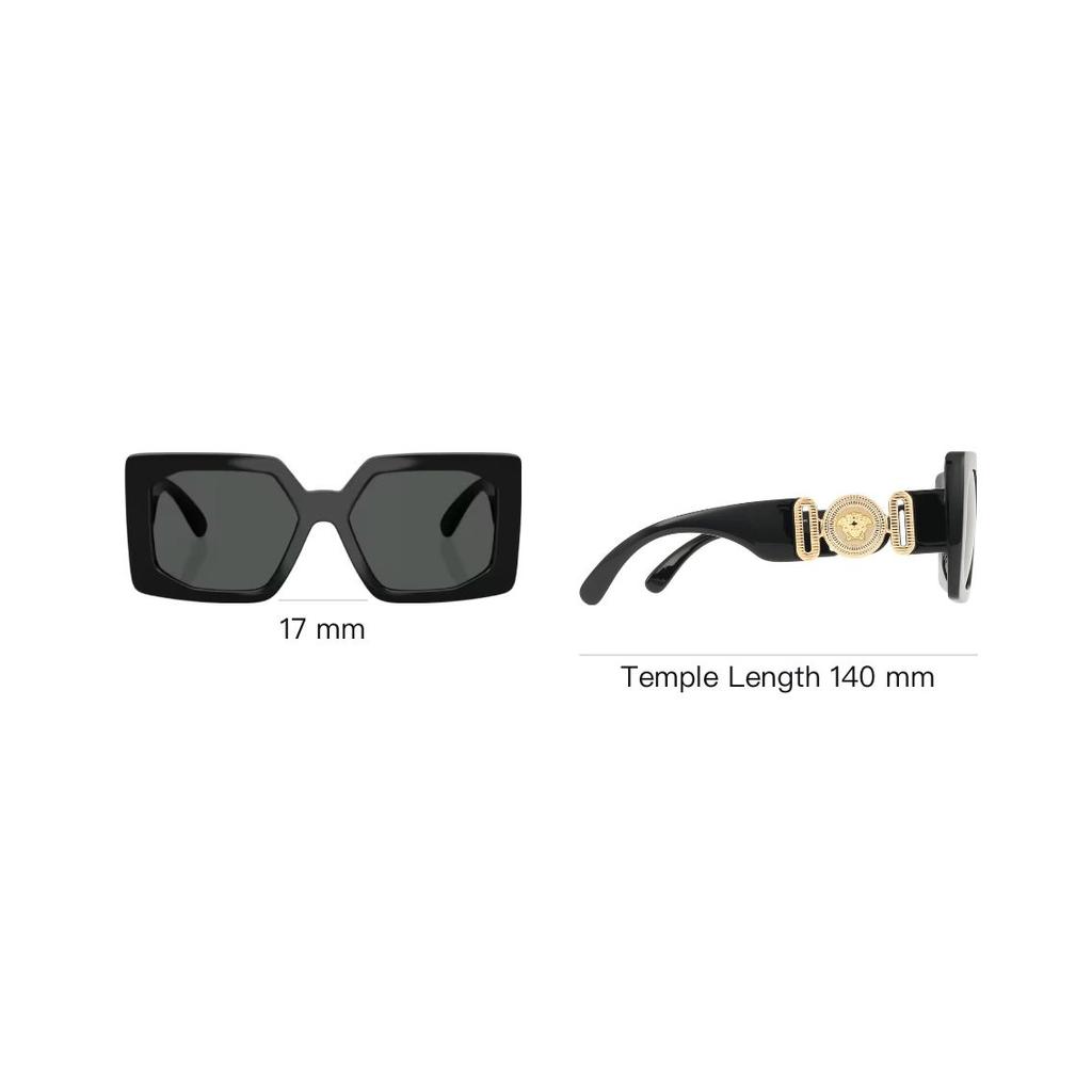 Versace Logo Square Sunglasses Women Sunglasses Black VE4478U