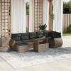 Vidaxl 8-Cz. Set di Mobili da Giardino con Cuscini, Grigio, Polyrattan