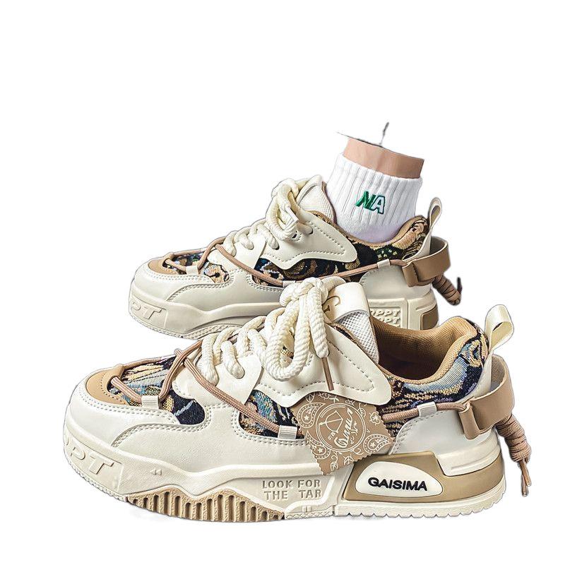 2024 new thick soleplate shoes men's casual sports comfortable breathable increase factory wholesale