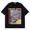 Define Aura Funny Dog Meme TShirt Men Women Fashion Casual Tshirts Summer Shortsleeved 100 Highquality Retro Tshirts Tops