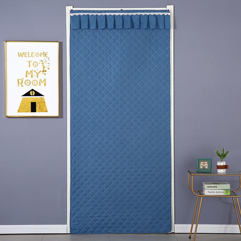 1 Pcs Winter Quilted Design Door Curtain Thick Windproof Cold-proof Thermal Door Curtain Keep Warm Door Screen Easy Installation
