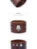 2024 Men's Cowhide Skull Bracelet: European & American Style, Wide Leather Design