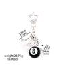 Hiphop Zwart 8 Biljart Sleutelhanger Mini Bal Sleutelhanger Hars Hanger Kers Decoratieve Sieraden Cadeau Doel Winnaar Bal Accessoires