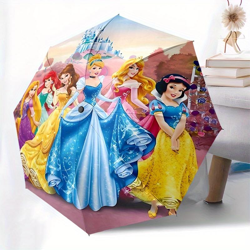 Princesses Castle Automatic Opening and Closing Umbrella, Compact Travel Umbrella, Lightweight and Portable, Suitable for Beach Commuting Bu