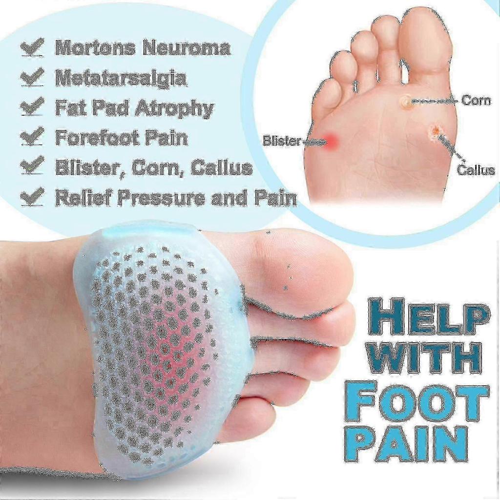 Nuevas Almohadillas Metatarsianas 2024 Para Mujeres Hombres, 4 Pares Cojines Para La Bola Del Pie Para Metatarsalgia Neuroma De Morton Almohadillas Para Neuroma Atrofia Rápido