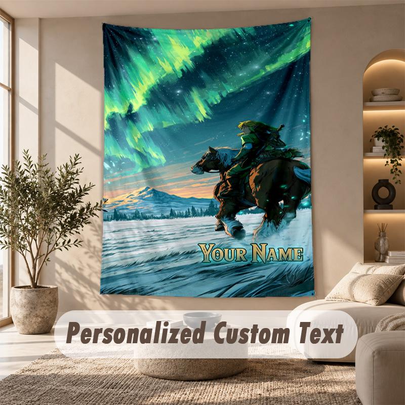 Zelda Tapestry, Personalized Custom Text, Wall Hanging Tapestry For Living Room Home Wall Decor
