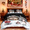 3pcs Christmas cottage print coreless duvet set multi size bedroom bedding holiday decoration soft  machine washable