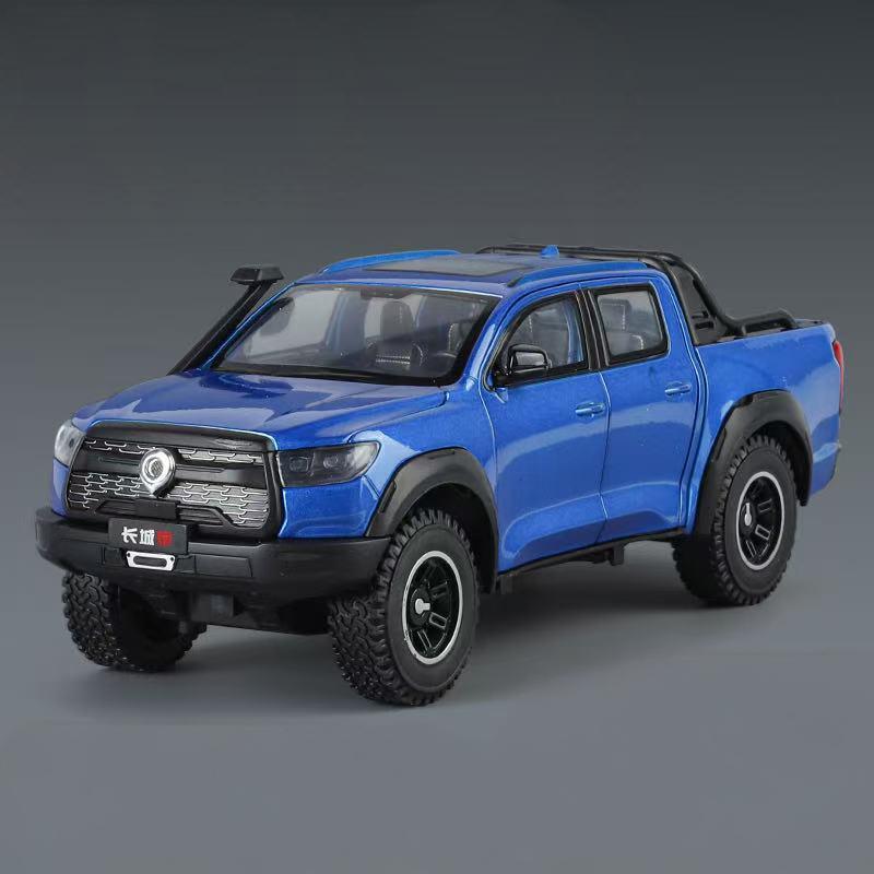 1:24 Great Wall Motor POER Pickup Alloy Car Model Diecast Metal Off-road Vehicles Car Model Simulation Sound Light Kids Toy Gift